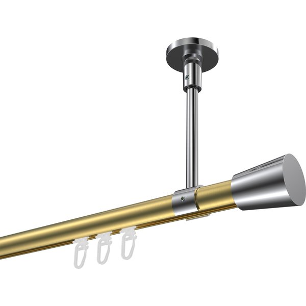 Innenlauf-Vorhangstange (Deckenmontage) Messing-Optik / Chrom, Aluminium / Metall 20 mm Ø Sonette Sitra
