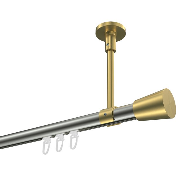 Innenlaufstange (Deckenanbringung) Edelstahl-Optik / Messing-Optik, Aluminium / Metall 20 mm Ø Sonette Sitra