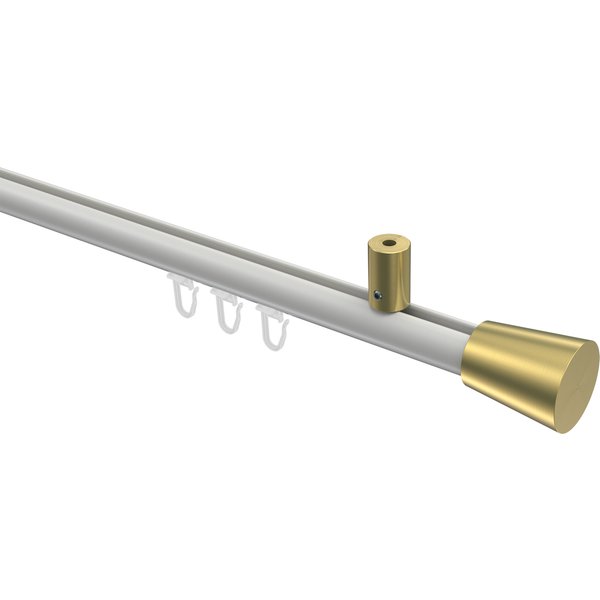 Innenlauf-Vorhangstange (Deckenanbringung) Weiß / Messing-Optik, Aluminium / Metall 20 mm Ø Sonius Sitra