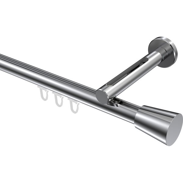 Gardinenstange mit Innenlauf Chrom, Aluminium / Metall 20 mm Ø Siteno Sitra