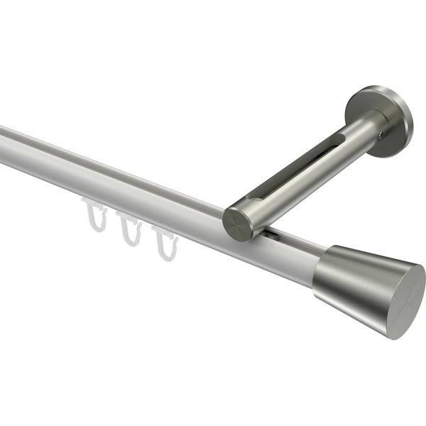 Innenlaufstange Weiß / Edelstahl-Optik, Aluminium / Metall 20 mm Ø Siteno Sitra