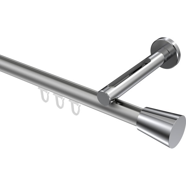 Gardinenstange mit Innenlauf Silbergrau / Chrom, Aluminium / Metall 20 mm Ø Siteno Sitra
