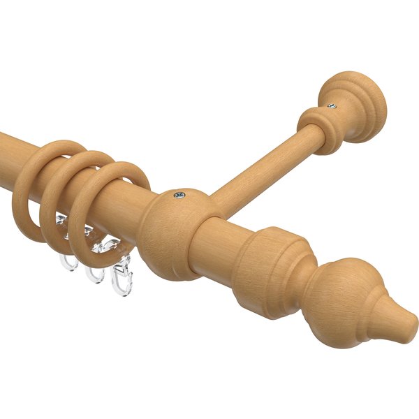 Holz Gardinenstange 28 mm Ø Buche lackiert, Classic - Rondo