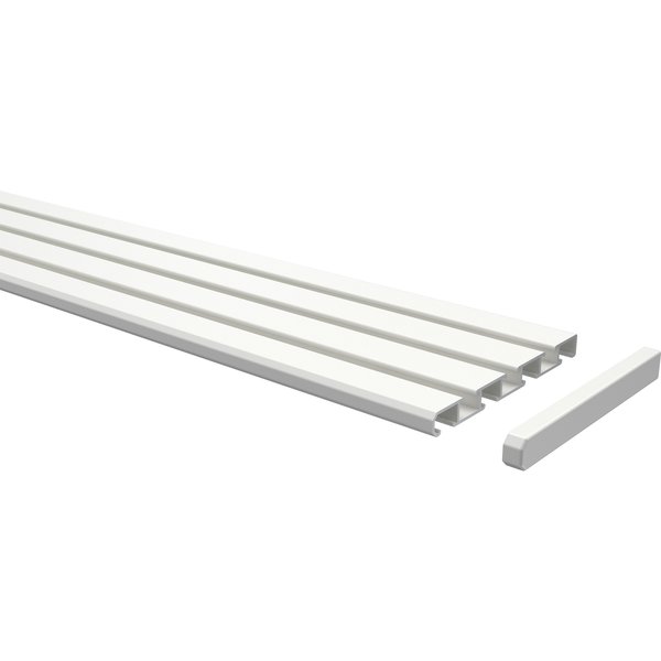 Gardinenschienen 3-/4-läufig / Vorhangschienen / Deckenschienen Aluminium Weiß Slimline
