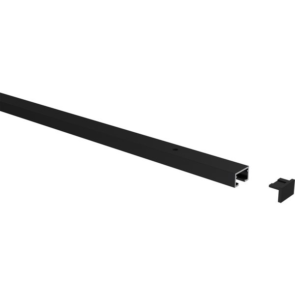 Alu Gardinenschienen / Vorhangschienen 1-läufig Schwarz Primax