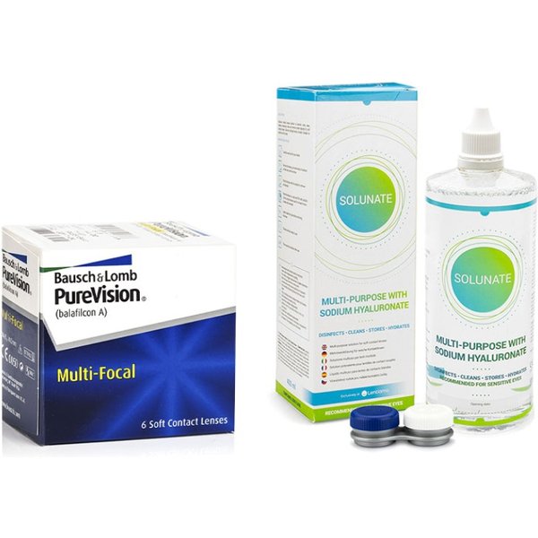 PureVision Multi-Focal (6 lenti) + Solunate Multi-Purpose 400 ml con portalenti-image