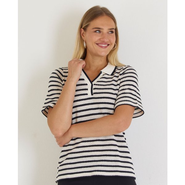 Gestreiftes Poloshirt aus Strick