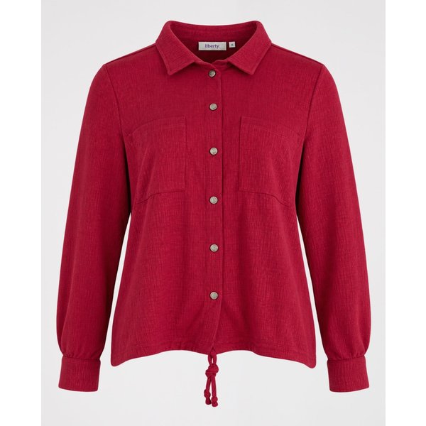 Hemdkragenbluse in Pink mit Kordelzug