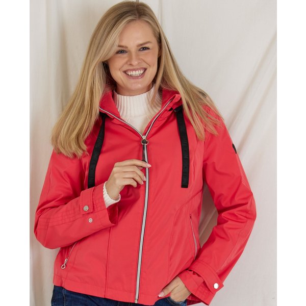 Übergangsjacke in Coral mit Kapuze