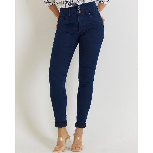 Moni - High Waist Power-Stretch Denim in Blau