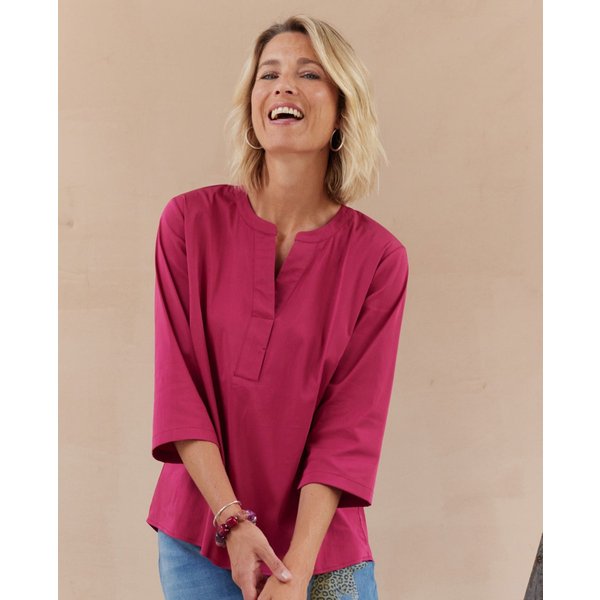 Uni Bluse in Beere mit 3/4 Arm
