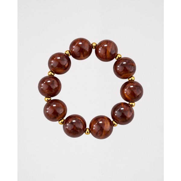 Marmoriertes Perlenarmband in Dunkelbraun