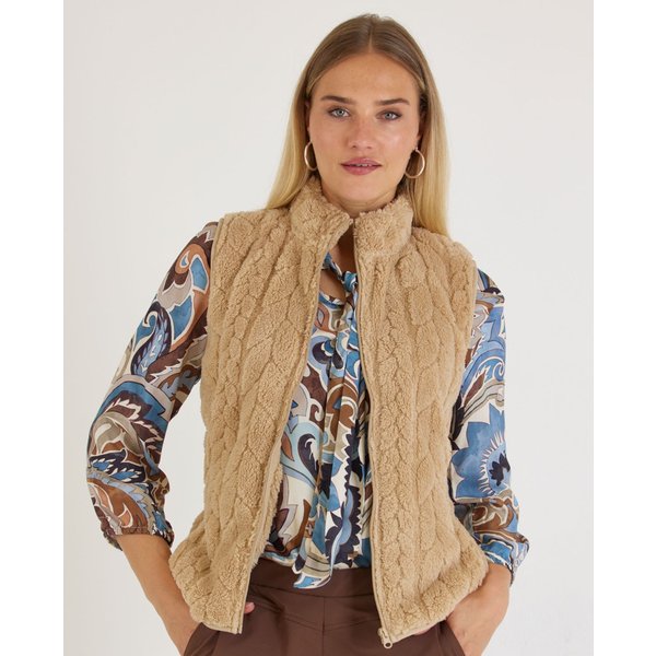 Plüschweste in Beige