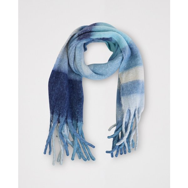 Kuschelweicher Fransenschal in Blau