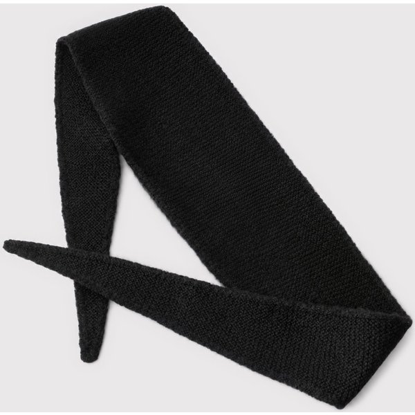Gestrickter Minischal mit Wollanteil in Schwarz