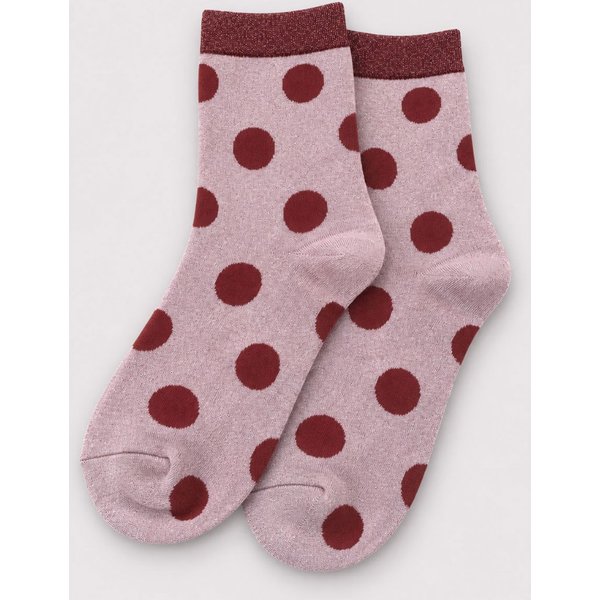 Glitzersocken mit Punkten in Rosa