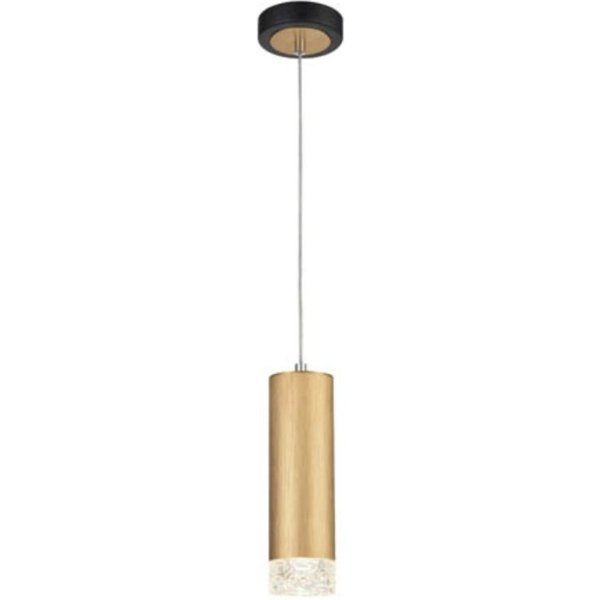 Franklite PCH230 Cordelia 1 Light Ceiling Pendant Light In Satin Brushed Gold And Matt Black Finish