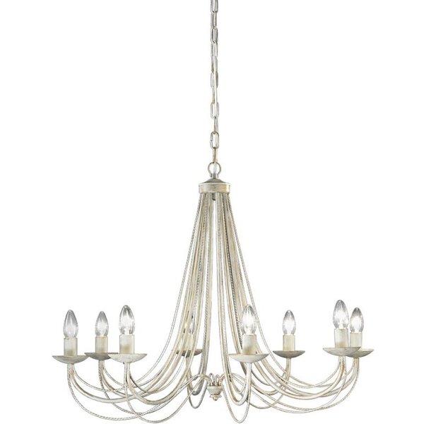 Franklite Philly 8 Light Ceiling Chandelier In Cream With Gold Highlights FL2172/8