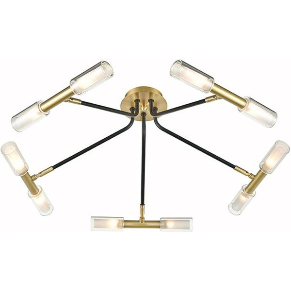 Franklite Petite 10 Light Flush Ceiling Light In Modern Black And Bronze Finish FL2435-10