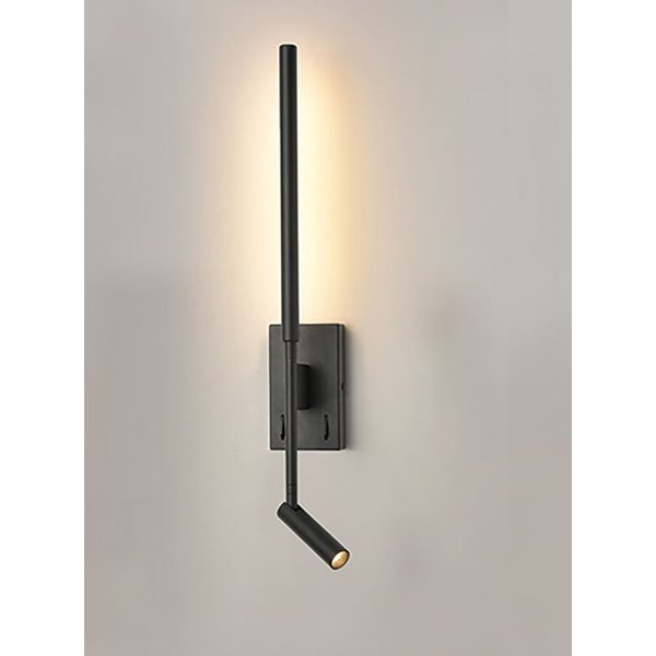 Franklite WB111 LED Reading 2 Light Wall Light In Matt Black Finish