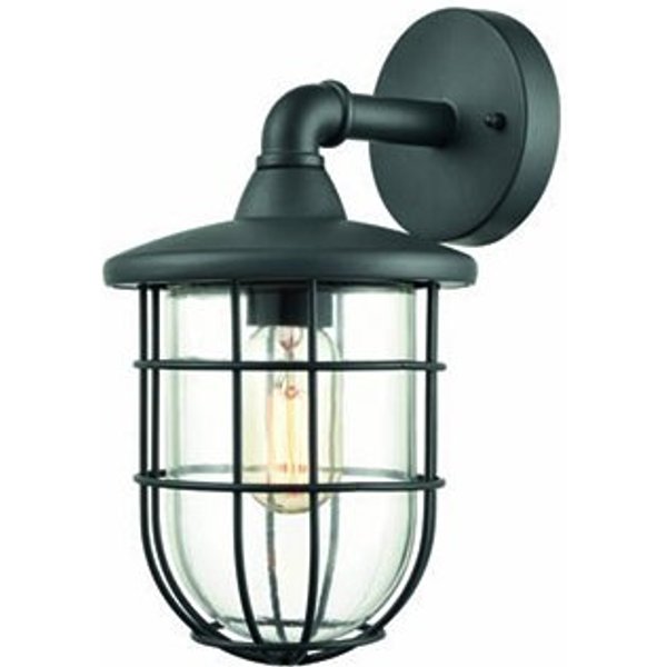 Franklite Flora Outdoor Wall Lantern In Grey Finish With Glass And Cage IP54 EXT6638