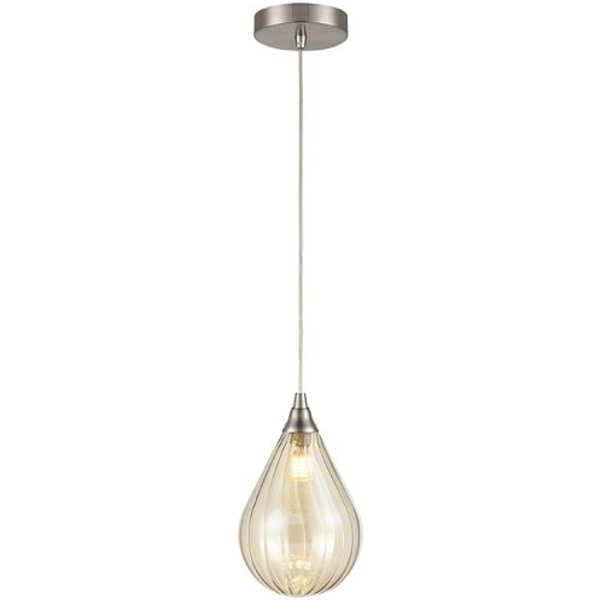 Franklite Perry 1 Light Small Ceiling Pendant With Amber Glass Shade PCH244-356