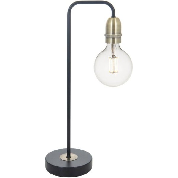 Dar Wisebuys Kiefer Table Lamp In Black And Antique Brass Finish