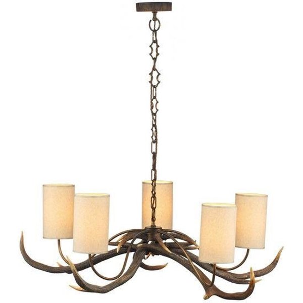 David Hunt Lighting ANT0529S Antler 5 Light Antler Pendant Ceiling Light