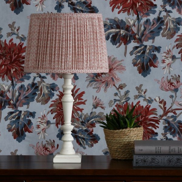 Laura Ashley Gwendolen Cotton Shade In Pink Pattern Finish 30.5cm/12 inch