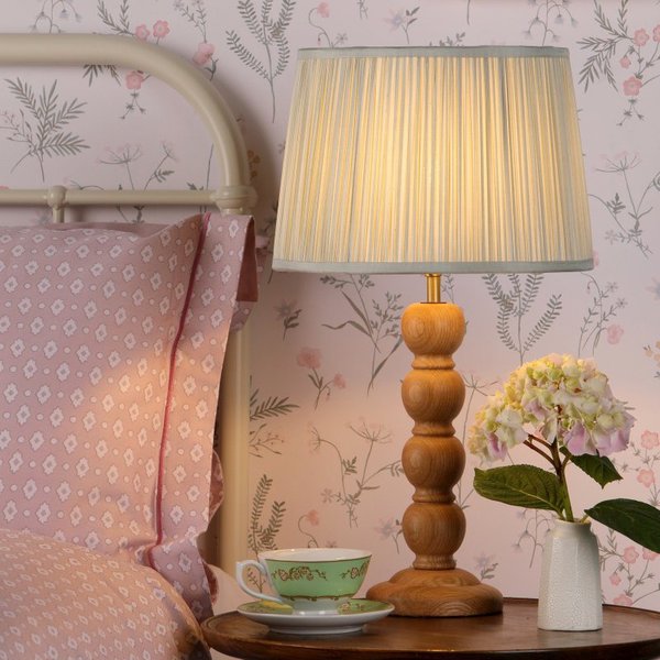 Laura Ashley Maria Wooden Table Lamp Base Only With Antique Brass Detail LA3756212-Q