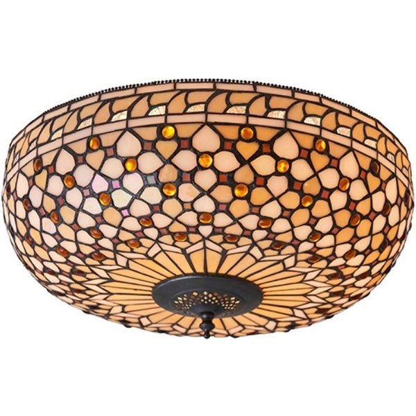 Interiors 1900 64276 Mille Feux Tiffany 2 Light Flush Ceiling Light