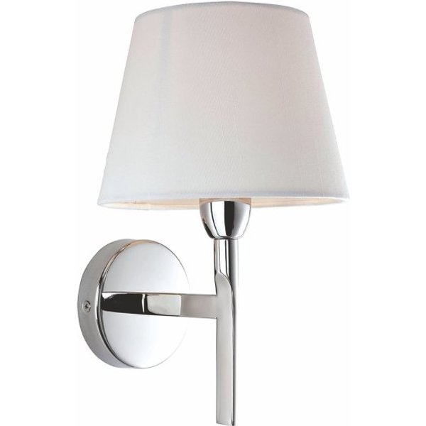 Firstlight 8217PST Transition 1 Light Wall Lamp In Stainless Steel With Cream Shade