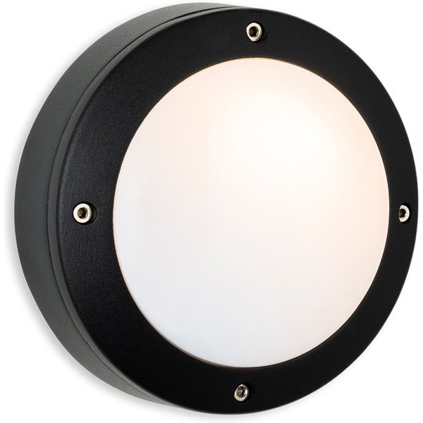 Firstlight 3823BK Nova Outdoor Wall Light In Black With White Diffuser IP44