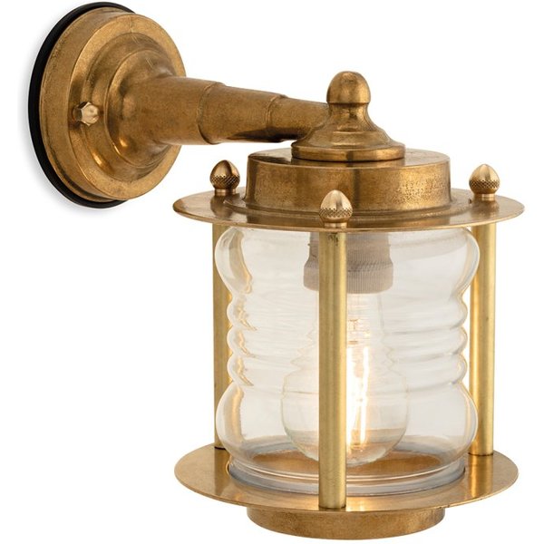 Firstlight 3851BR Nautic Outdoor Solid Brass Wall Light with Clear Glass IP23