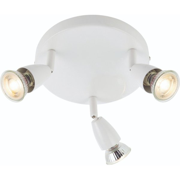 Saxby Lighting 43283 Amalfi 3 Light Plate Ceiling Spotlight In Gloss White Finish