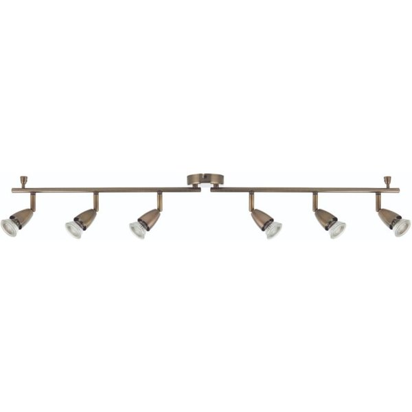 Saxby Lighting 61001 Amalfi 6 Bar Ceiling Spotlight In Antique Brass Finish