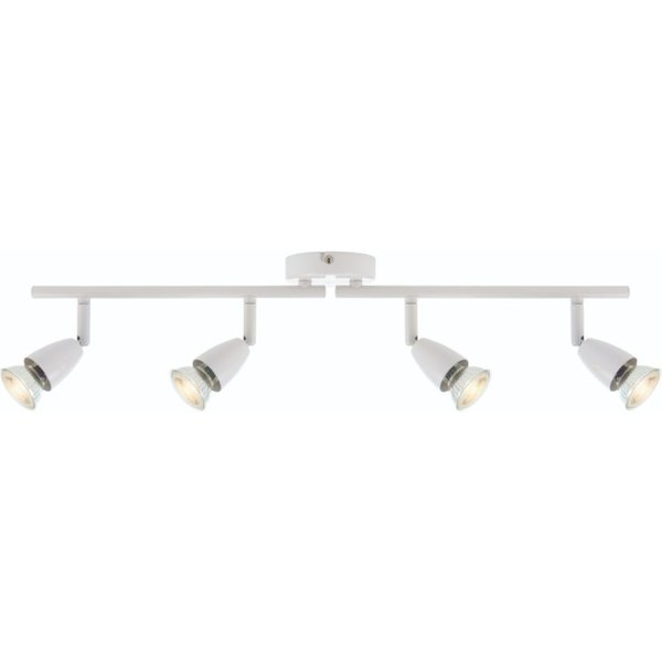 Saxby Lighting 60993 Amalfi 4 Light Bar Ceiling Spotlight In Gloss White Finish