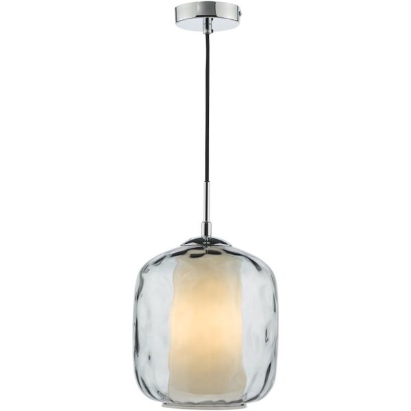Dar Lighting Majella Ceiling Pendant Light In Polished Chrome Finish With Smoked Glass