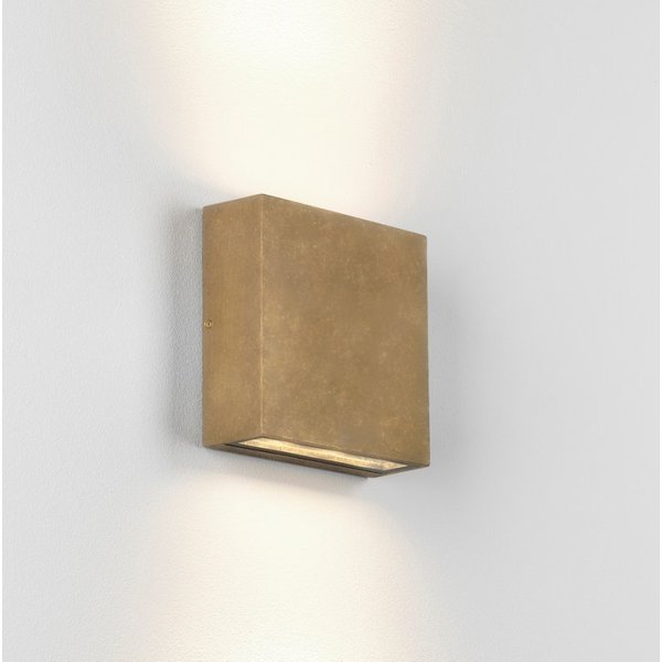 Astro 1331013 Elis Twin LED Outdoor Wall Light In Solid Brass Finish IP54