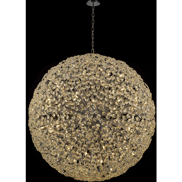 Fusion Grande Crystal Sphere Ceiling Pendant in Polished Chrome Finish 150cm