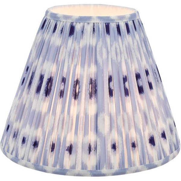 Dar Lighting Ikat Blue And White Cotton Tapered Drum Shade 35cm