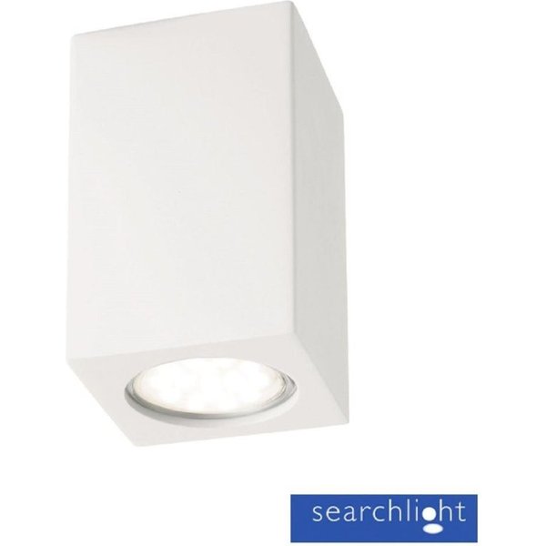Searchlight 9262 Gypsum 1 Light White Plaster Square Ceiling Light Which Is Paintable