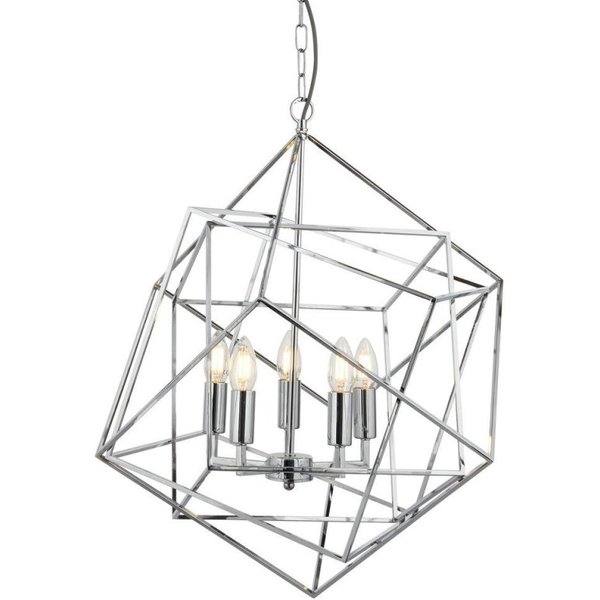Searchlight 7865-5CC Cube Five Light Ceiling Pendant Light In Chrome
