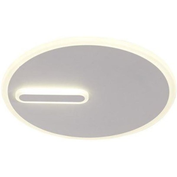 Mantra M6670 Clock LED Flush Ceiling Light In Sand White - Dia: 372mm