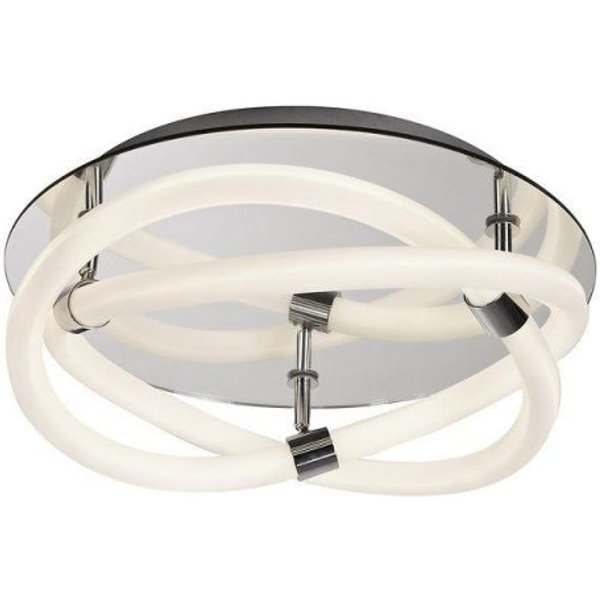 Mantra M6609 Infinity II LED Flush Ceiling Light In Polished Chrome And Opal White