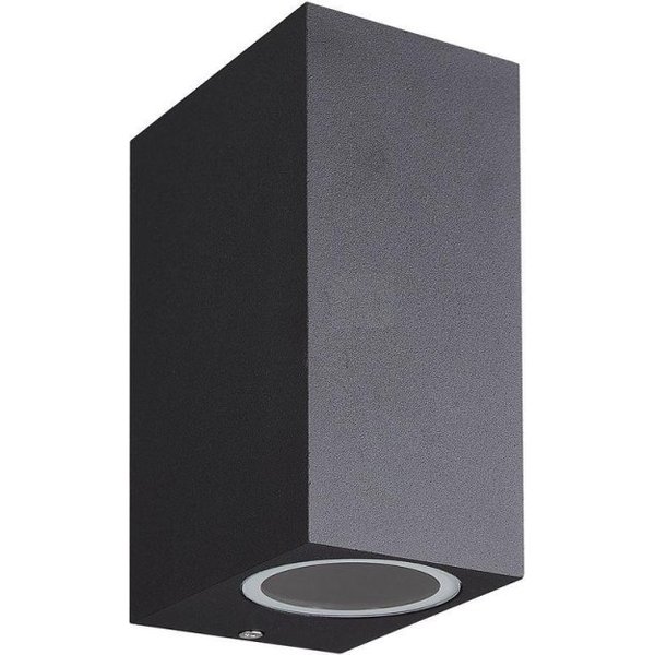 Mantra M7037 Kandanchu 2 Light Square Outdoor Wall Light In Sand Black - H: 150mm