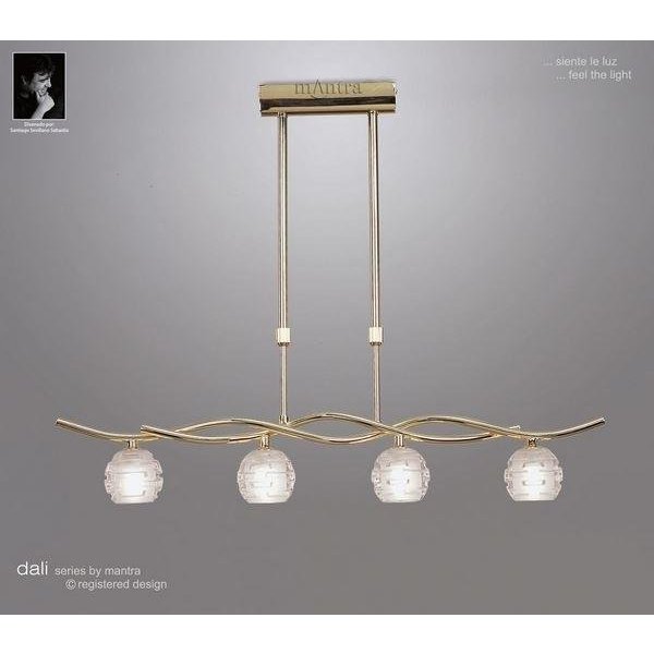 M0082PB Dali 4 Light Polished Brass Ceiling Pendant Light