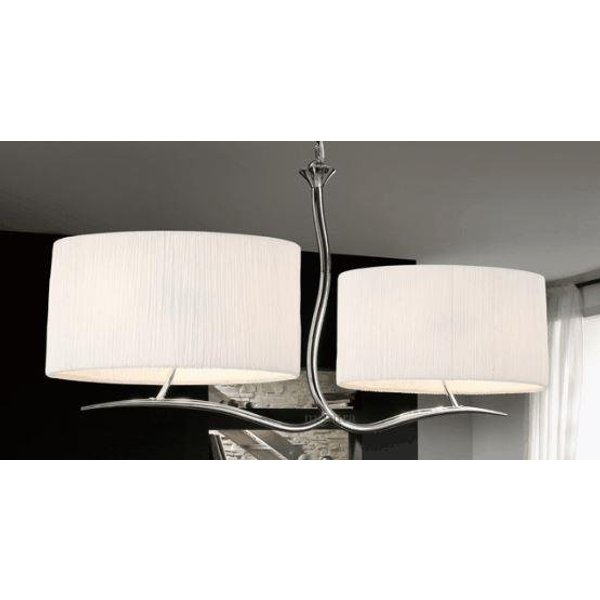 M1130 Eve 4 Light Chrome Pendant With Ivory Shades
