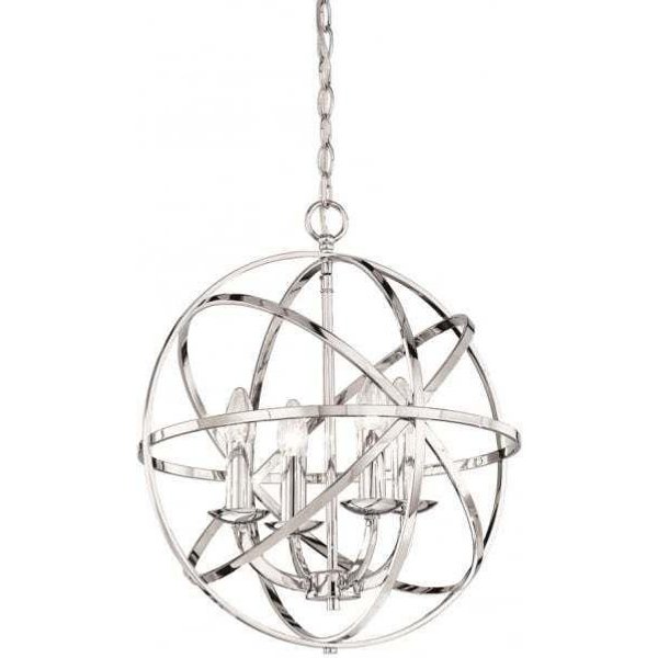 Franklite FL2280/4 Zany 4 Light Concentric Chrome Pendant Light