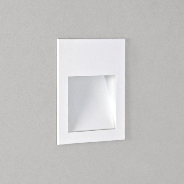 Astro 1212019 Borgo One Light LED Recessed Wall Light In White, 3000K - H: 70mm